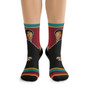 Bronzino yellow brown green black Portrait art socks