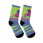 Collectible Leonardo da Vinci green pink lilac horse funky art socks by Neoclassical Pop Art online brand store
