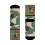 on sale fashionable Leonardo da Vinci Vitruvian Man army green orange camouflage art socks by Neoclassical Pop Art online brand store 