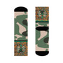 on sale trendy Leonardo da Vinci Vitruvian Man army green orange camouflage art socks by Neoclassical Pop Art online brand store 