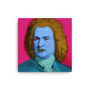 On Sale  Johann Sebastian Bach Baroque Pop Art Portrait in Pink Turquoise Blue & Bronze by Neoclassical Pop Art