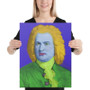 On Sale Johann Sebastian Bach Baroque Pop Art Portrait in Yellow Green & Light Blue by Neoclassical Pop Art