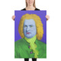On Sale Johann Sebastian Bach Baroque Pop Art Portrait in Yellow Green & Light Blue by Neoclassical Pop Art