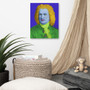 On Sale Johann Sebastian Bach Baroque Pop Art Portrait in Yellow Green & Light Blue by Neoclassical Pop Art