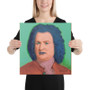 On Sale Johann Sebastian Bach | Baroque Pop Art Portrait in Coral Turquoise & Blue  by Neoclassical Pop Art