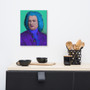 Johann Sebastian Bach Purple Blue Turquoise Baroque Pop Portrait Print on Canvas  by  Neoclassical pop art