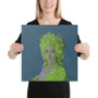 Louis David Green Blue Print on Canvas by Neoclassical Pop Art