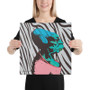 Da Vinci | Pink Caricature in Blue Zebra  Print on Canvas