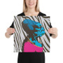 Da Vinci Pink Blue Zebra Caricature Print on Canvas by Neoclassical Pop Art