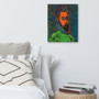 El Greco Pop Poert Portrait Orange Blue Green Print on Canvas  by Neoclassical Pop Art