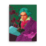 Purple Pink Turquoise Beethoven self portrait print on canvas by neoclassical pop art