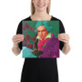 Purple Pink Turquoise Beethoven self portrait print on canvas by neoclassical pop art