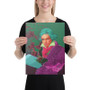 Purple Pink Turquoise Beethoven self portrait print on canvas by neoclassical pop art