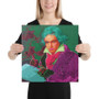 Purple Pink Turquoise Beethoven self portrait print on canvas by neoclassical pop art