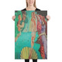 Botticelli The Birth of Venus Green Purple Red Yellow Print on Canvas by Neoclassical Pop Art