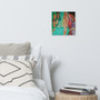 Botticelli The Birth of Venus Green Purple Red Yellow Print on Canvas by Neoclassical Pop Art