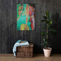Botticelli The Birth of Venus Green Purple Red Yellow Print on Canvas by Neoclassical Pop Art