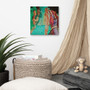 Botticelli The Birth of Venus Green Purple Red Yellow Print on Canvas by Neoclassical Pop Art