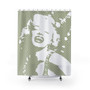 On Sale Monroe Pop Portrait Sage White Shower Curtains by Neoclassical Pop Art