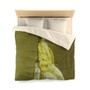 Yellow microfiber duvet cover with Jacques-Louis David neoclassical portrait