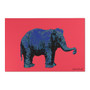 On Sale Rembrandt An Elephant Red Blue  Area Rugs by Neoclassical Pop Art