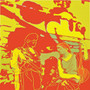 Gray Musician duvet scene: yellow-orange man and woman with lute in bold graphic warm tones.
