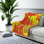 On Sale Gray the Greek Lovers Yellow Orange Sherpa Fleece Blanket by Neoclassical Pop Art