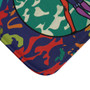 Leonardo Da Vinci Green Red Blue Yellow Pink Purple  Multi-Collor  Vitruviuan Space Man Bath Mat by Neoclassical Pop Art