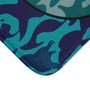 Da Vinci Blue Turquoise Purple Space Vintruvian Space Man Bath Mat by Neoclassical Pop Art