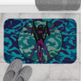 Da Vinci Blue Turquoise Purple Space Vintruvian Space Man Bath Mat by Neoclassical Pop Art