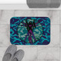 Da Vinci Blue Turquoise Purple Space Vintruvian Space Man Bath Mat by Neoclassical Pop Art
