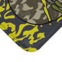 Da Vinci Yellow Gray Olive Green Vitruvian Space Man Bath Mat by Neoclassical Pop Art