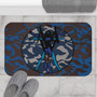 On Sale Da Vinci Brown Blue White Vitruvian Space Man Bath Mat by Neoclassical Pop Art