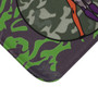 Da Vinci Green Orange Purple and gray  Vitruvian Man Bath Mat by Neoclassical Pop Art
