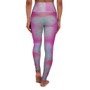 Abstract Pale Pink Light Blue Batik High Waisted Yoga Leggings by Neoclassical Pop Art