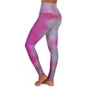 Abstract Pale Pink Light Blue Batik High Waisted Yoga Leggings by Neoclassical Pop Art