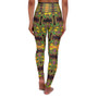 Da Vinci Yellow Cross High Waisted Yoga Leggings by Neoclassical Pop Art