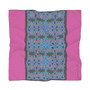 On Sale Da Vinci Pink Blue Alexander the Great Cross Poly Scarf  by Neoclassical Pop Art