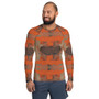 Abstract Orange Brown Men's Rash Guard