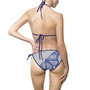 Back Da Vinci Butterfly string bikini with large blue butterfly graphic across seat and hip ties.