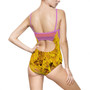 Van Gogh pink yellow Sunflowers Women's One-piece Swimsuit by Neoclassical Pop Art
