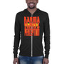 On Sale Da Vinci  Good Karma Perception orange black Unisex zip hoodie by Neoclassical Pop Art