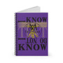 Leonardo Da Vinci  purple yellow Vintruvian man Spiral Notebook Ruled Line by Neoclassical Pop Art