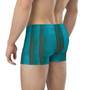 White boxer briefs with brown-and-blue abstract artwork