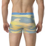 White boxer briefs with multicolor abstract lights artwork