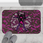 Da Vinci Brown Pink Purple  Vitruvian  Space Man Bath Mat by Neoclassical Pop Art