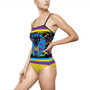 On Sale Da Vinci Space Man Women's One-piece Swimsuit by Neoclassical Pop Art