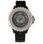 Da Vinci Women's Rhinestone Black Enamel Vitruvian Man Watch