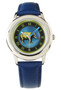 Rembrandt Kid's Stainless Steel Blue Leather Strap Watch by Neoclassical Pop Art