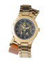 Gold wraparound women’s watch with orange-and-yellow Marilyn Monroe portrait dial